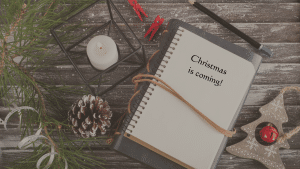 A Notepad with the message Christmas is Coming